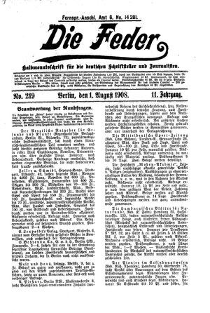 Die Feder vom 01.08.1908