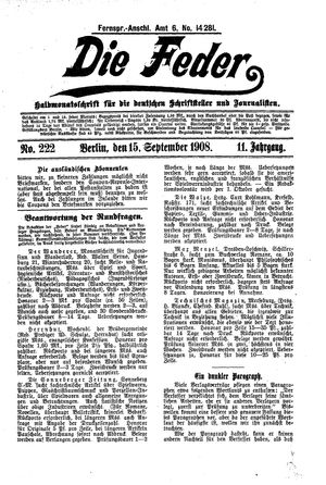Die Feder vom 15.09.1908