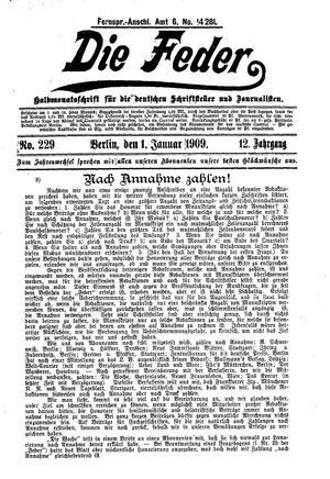 Die Feder on Jan 1, 1909