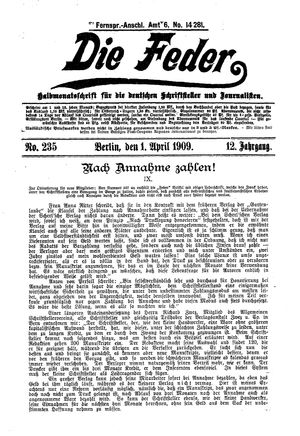 Die Feder vom 01.04.1909