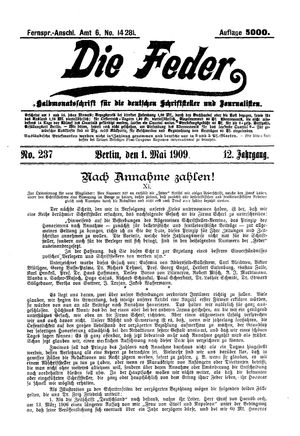 Die Feder vom 01.05.1909