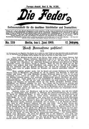 Die Feder vom 01.06.1909