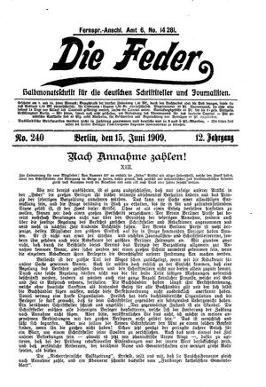 Die Feder vom 15.06.1909