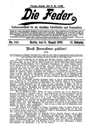 Die Feder vom 15.08.1909
