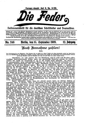 Die Feder on Sep 15, 1909