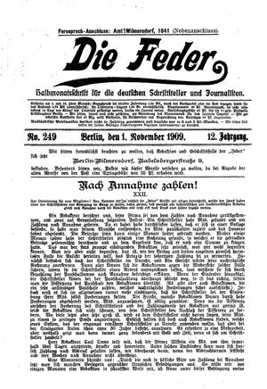 Die Feder vom 01.11.1909