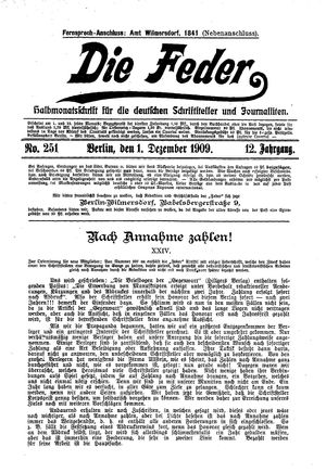 Die Feder vom 01.12.1909