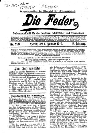 Die Feder on Jan 1, 1910