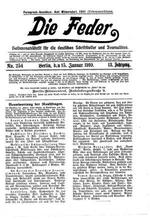 Die Feder on Jan 15, 1910