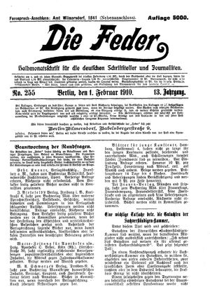 Die Feder vom 01.02.1910
