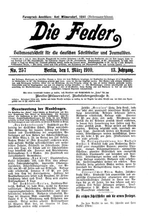 Die Feder vom 01.03.1910