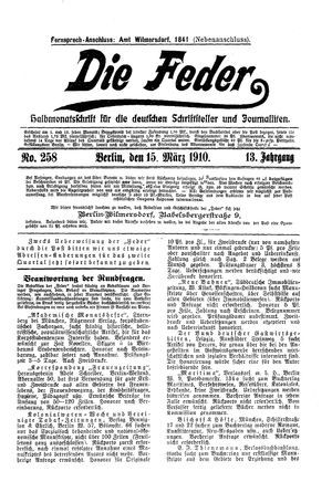 Die Feder vom 15.03.1910
