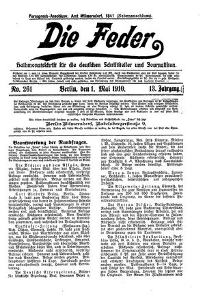 Die Feder on May 1, 1910