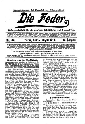 Die Feder vom 15.08.1910
