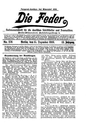 Die Feder vom 15.12.1910