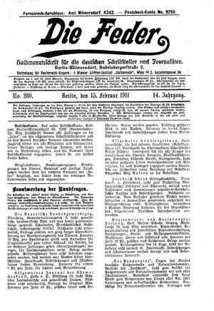 Die Feder on Feb 15, 1911