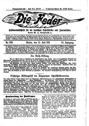 Die Feder vom 15.07.1911
