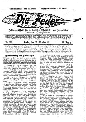 Die Feder vom 15.10.1911