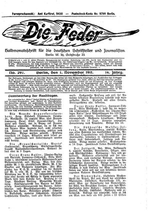Die Feder vom 01.11.1911