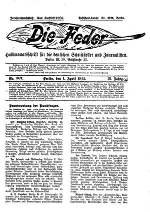 Die Feder vom 01.04.1912