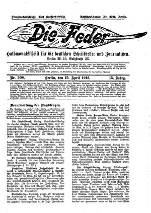 Die Feder vom 15.04.1912