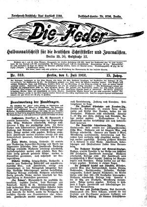 Die Feder on Jul 1, 1912