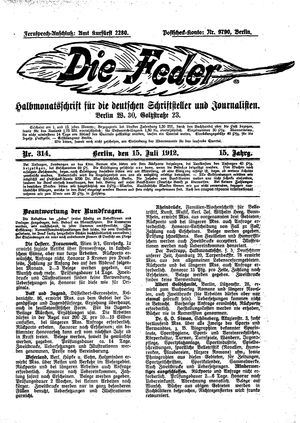 Die Feder vom 15.07.1912