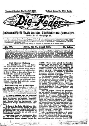 Die Feder on Aug 15, 1912