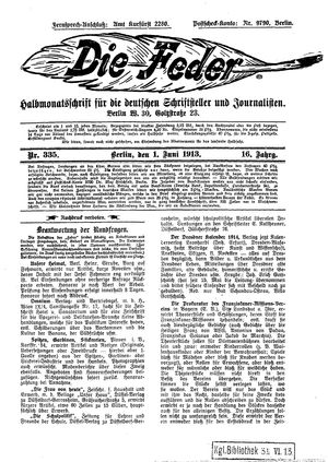 Die Feder vom 01.06.1913