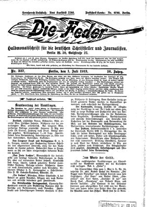 Die Feder on Jul 1, 1913