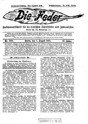 Die Feder vom 01.08.1913