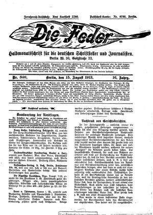 Die Feder vom 15.08.1913