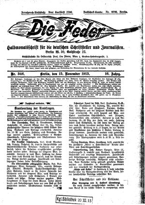 Die Feder vom 15.11.1913