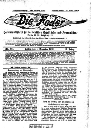 Die Feder vom 01.12.1913