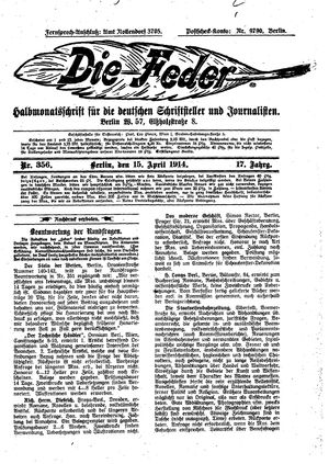 Die Feder on Apr 15, 1914