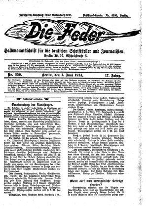 Die Feder vom 01.06.1914