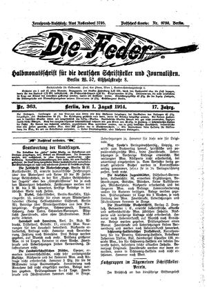 Die Feder vom 01.08.1914