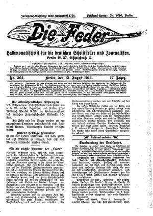 Die Feder vom 15.08.1914
