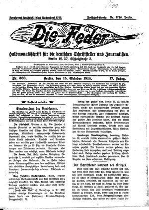 Die Feder vom 15.10.1914
