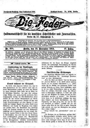 Die Feder vom 15.11.1914