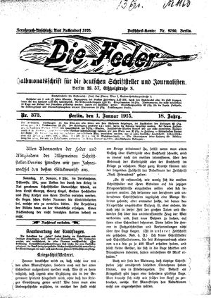 Die Feder vom 01.01.1915