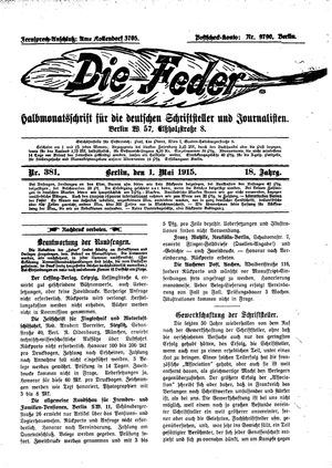 Die Feder vom 01.05.1915
