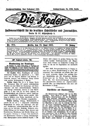 Die Feder vom 15.06.1915