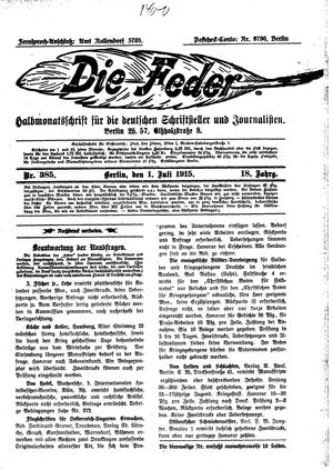 Die Feder vom 01.07.1915