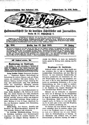 Die Feder vom 15.07.1915
