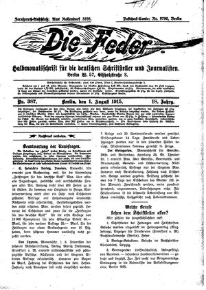 Die Feder vom 01.08.1915