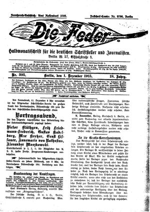 Die Feder vom 01.12.1915