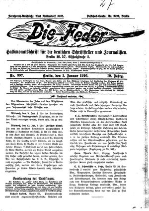 Die Feder on Jan 1, 1916