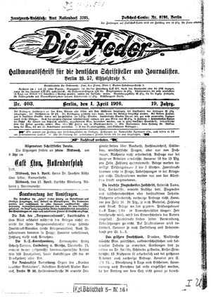 Die Feder vom 01.04.1916