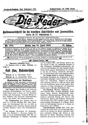 Die Feder vom 15.04.1916